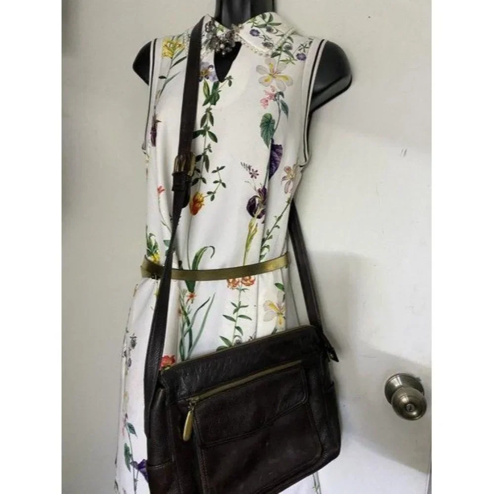 valerie stevens brown leather cross body bag - Picture 7 of 10